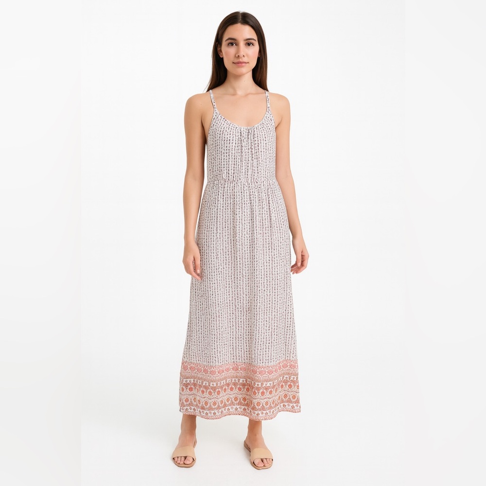 Old Navy Maxi Sundress Womens‎ XL Floral Lined Peasant Dress Coastal Beach